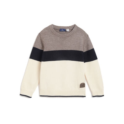 Boys Light Natural Colorblocked Pullover